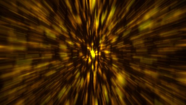 Abstract gold blur background. Zoom bacdrop. 3D rendering