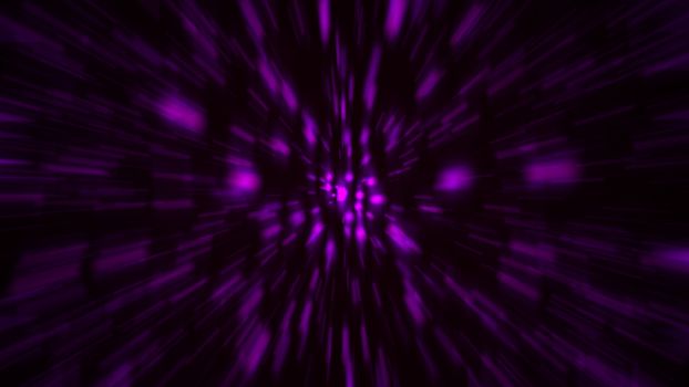 Abstract zoom purple background. Shiny light. 3D rendering