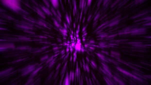 Abstract zoom purple background. Shiny light. 3D rendering