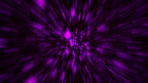 Abstract zoom purple background. Shiny light. 3D rendering