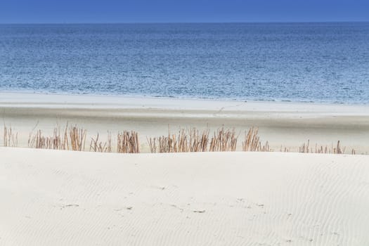 Beach impressions interplay of beach, sea and sky