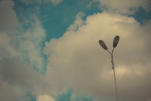 Beautiful electric pole, sky background