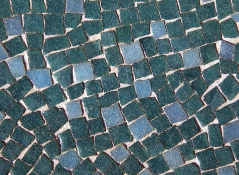 Green glass mosaic floor tiles for background
