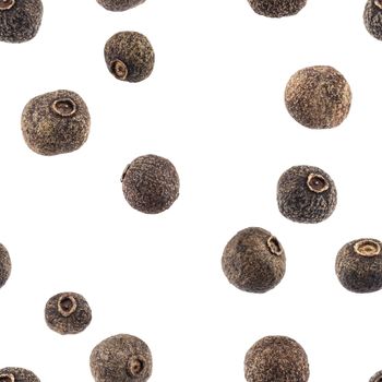 Allspice seamless pattern, black pepper collection