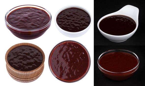 Barbecue sauce isolated on white background with clipping path. Collection