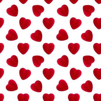 Red velvet hearts seamless pattern, valentines day background