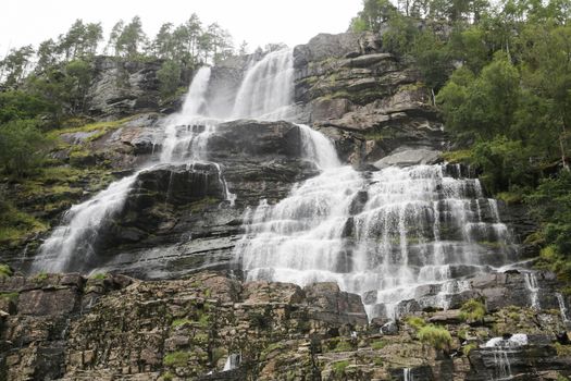 Tvindefossen, a scenic waterfall near Voss, Norway