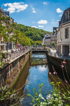 canal in the medieval city center of quimper