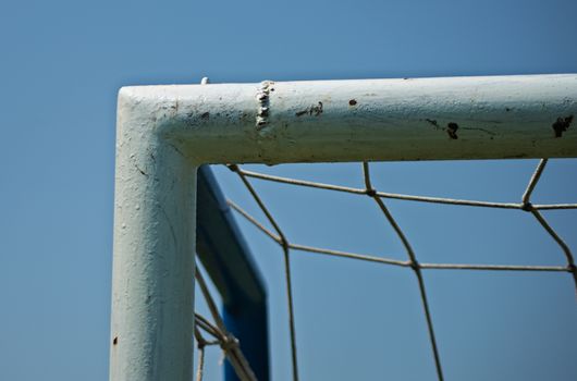Corner on goal gate, close up view