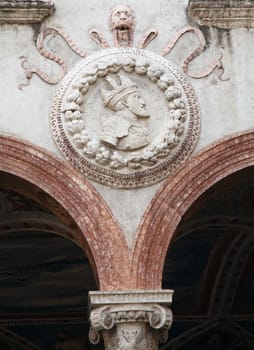 Arcade in castello Buonconsiglio, Trento, Northern Italy