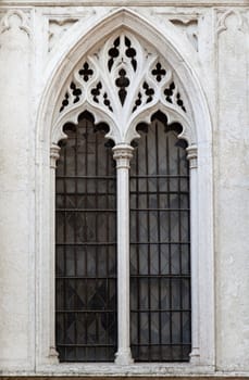 Ornamented window of a cathedral in gothic style