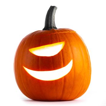 Cyclops Halloween Pumpkin isolated on white background