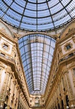 Ceiling of galleria Vittorio Emanuele II in Milan, Italy