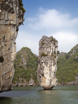 Stone column in Ha Long bay, Vietnam
