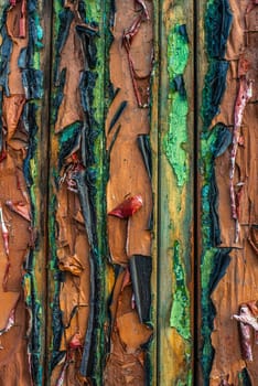 Abstract Background Of Peeling Paint On A Wooden Building