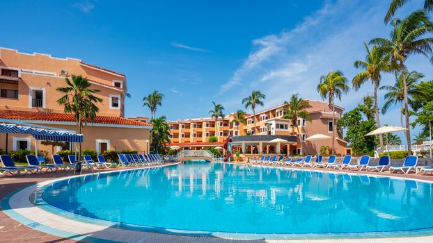 Exterior of luxury hotel, picture taken during the morning, Cuba Varadero.