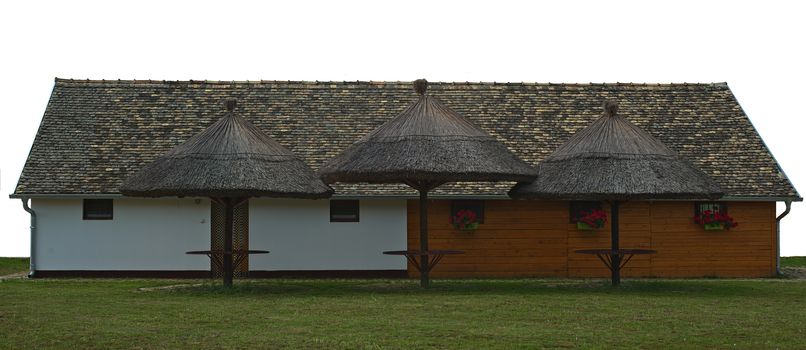 Rural guest house with three cane shed isolated