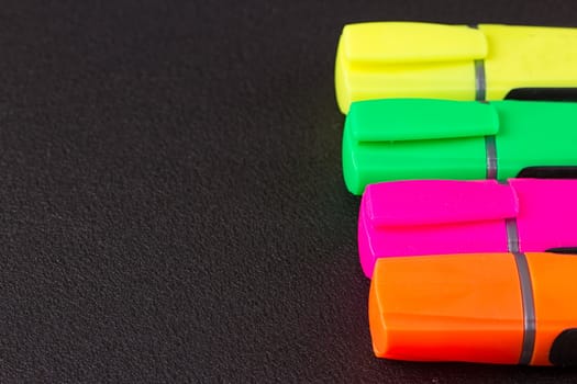 closed markers for design works. copy space background