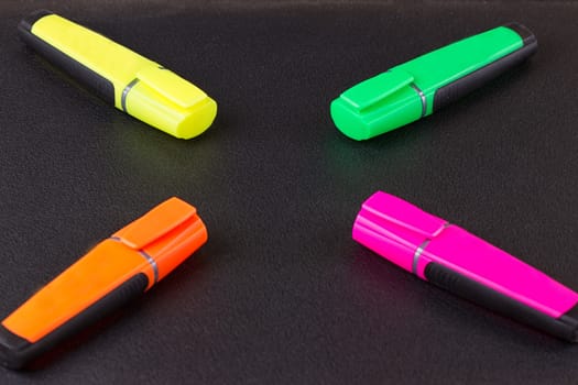 closed markers for design works. copy space background