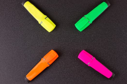 closed markers for design works. copy space background