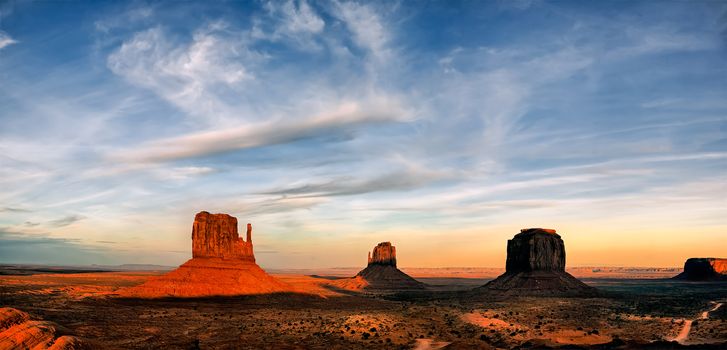 Scenic view of Monument Valley Utah USA