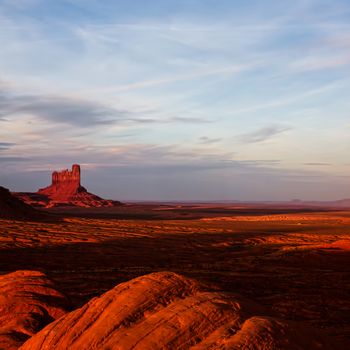 Sun Fading Over Monument Valley