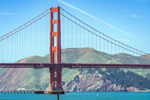 Golden Gate bridge in San Francisco California USA West Coast of Pacific Ocean