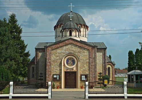 Front view on orthodox church in Temerin, Serbia