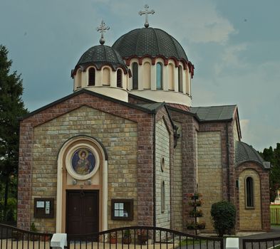 Front view on orthodox church in Temerin, Serbia