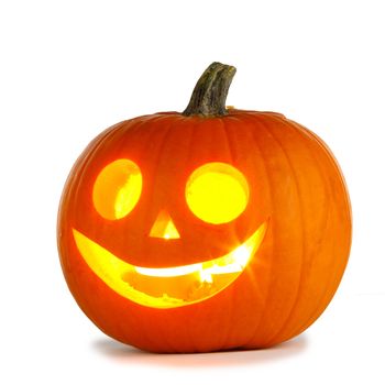 One Halloween Pumpkin isolated on white background