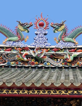 Dragon on a roof of a Vietnamese temple