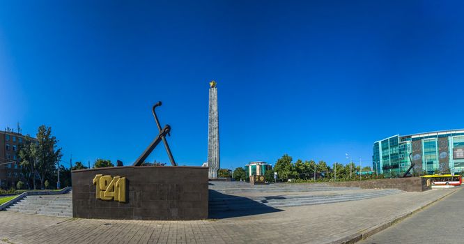 ODESSA, UKRAINE - 08.14.2018. April 10 Square named to commemorate the Liberation Day 
of Odessa from the German-Romanian Nazi occupants.