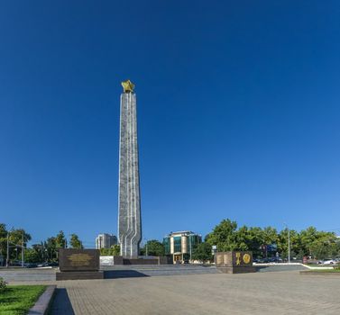 ODESSA, UKRAINE - 08.14.2018. April 10 Square named to commemorate the Liberation Day 
of Odessa from the German-Romanian Nazi occupants.