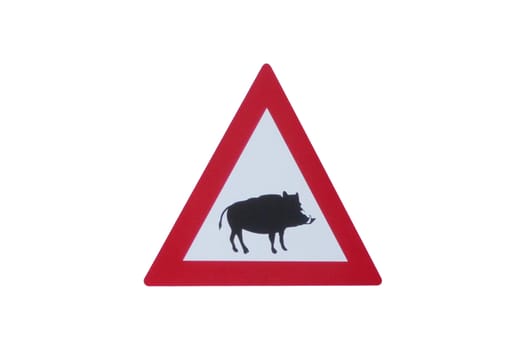 Road Sign - Road Sign - Attention Wildlife - Boar - Wildlife Danger