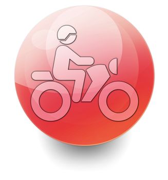 Icon, Button, Pictogram with Motorbike Trail symbol