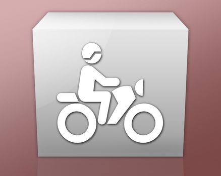 Icon, Button, Pictogram with Motorbike Trail symbol