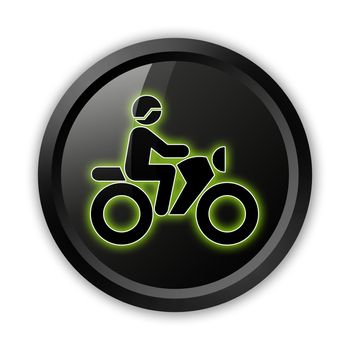 Icon, Button, Pictogram with Motorbike Trail symbol