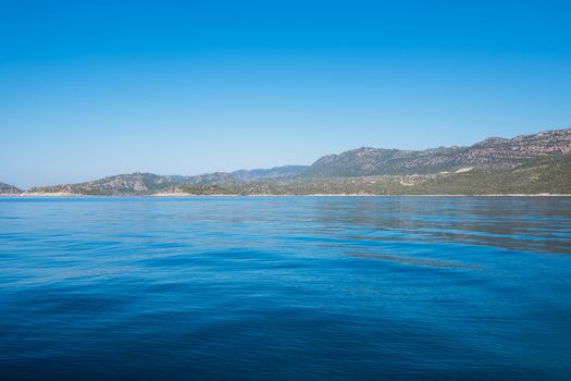Sea, near ruins of the ancient city on the Kekova island, Turkey