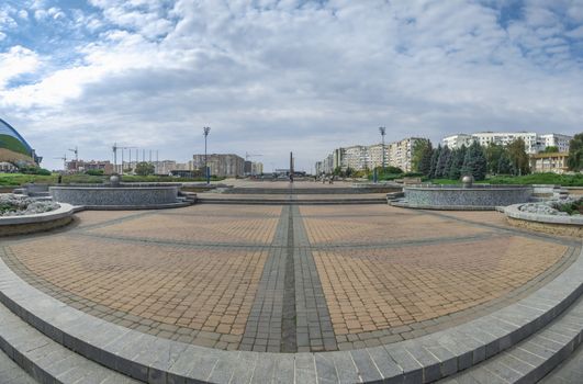 Yuzhne, Ukraine - 09.03.2018. Monument to the heroes of the Second World War in Yuzhny,  port  city in Odessa province of Ukraine on the country's Black Sea coast.