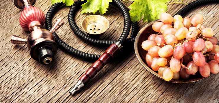 Turkish shisha hookah with aroma grapes for relax.Grapes shisha