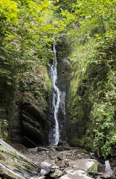 Reinhardstein waterfall in Ovifat in the nature park of the Belgian Ardennes