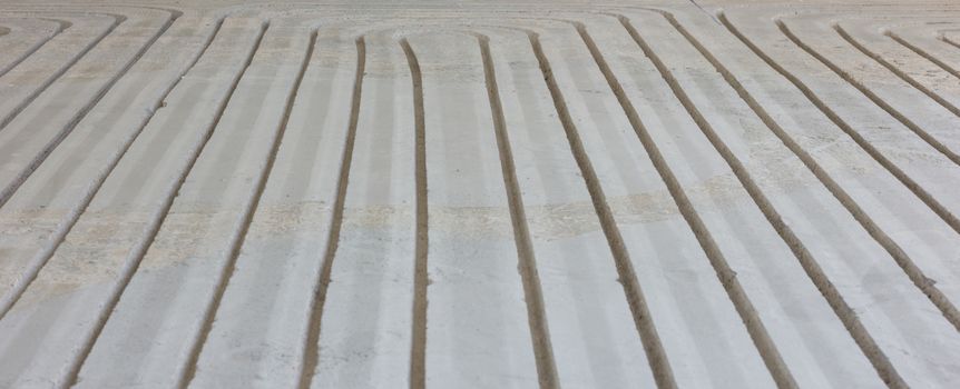 Milling in concrete floor - Preparation for underfloor heating
