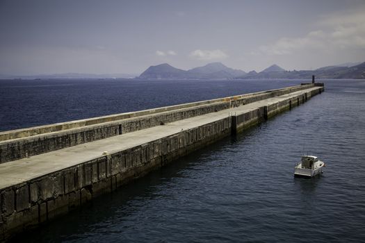 Empty maritime dock, detail of parking for boats