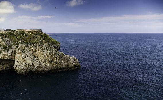 Cliff in the sea, detail of nature and water