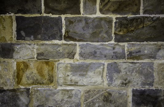 Old stone wall, exterior architecture detail