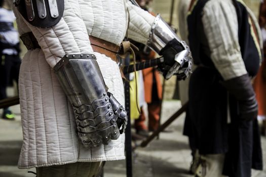 Medieval armor glove, detail of protection, ancient history