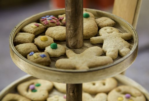 Homemade cookies with shapes, sweet dessert detail, celebration