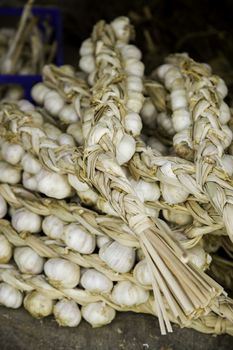 Dry garlic to eat, detail of cooking seasoning, ingredient