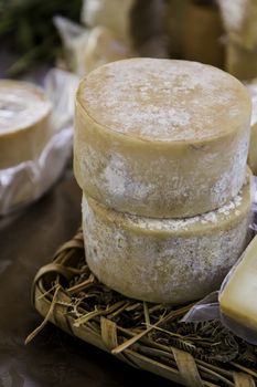 Cured old cheese, detail of dairy product