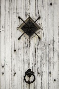 Old metal door knocker, decoration detail